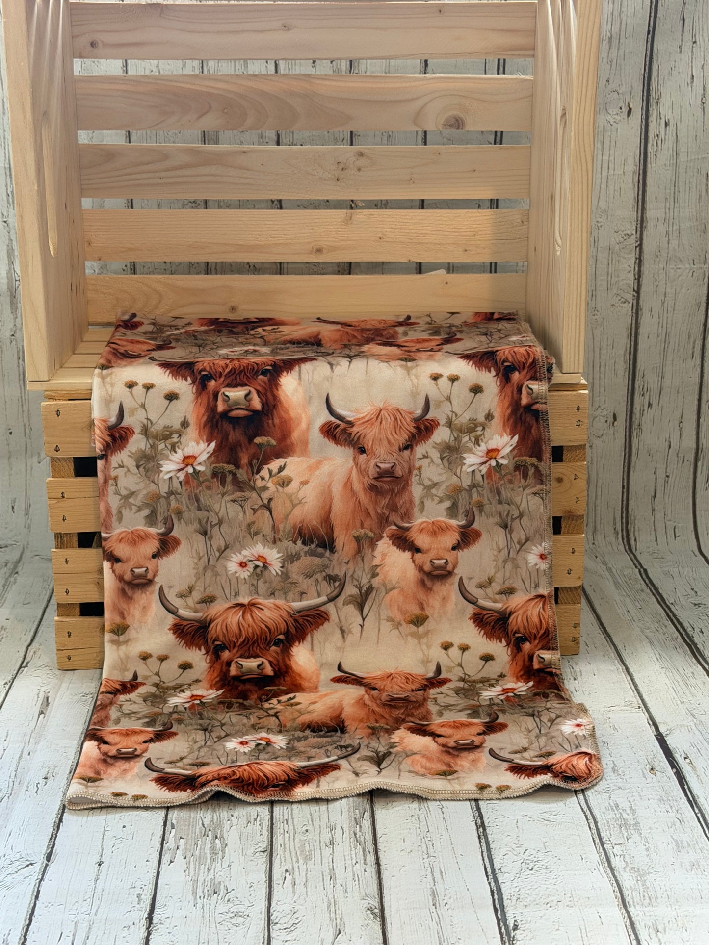 Couverture en squish Highland fleuri