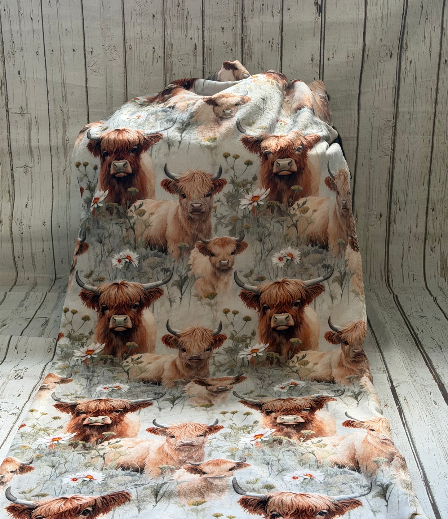 Couverture adulte en squish Highland fleuri