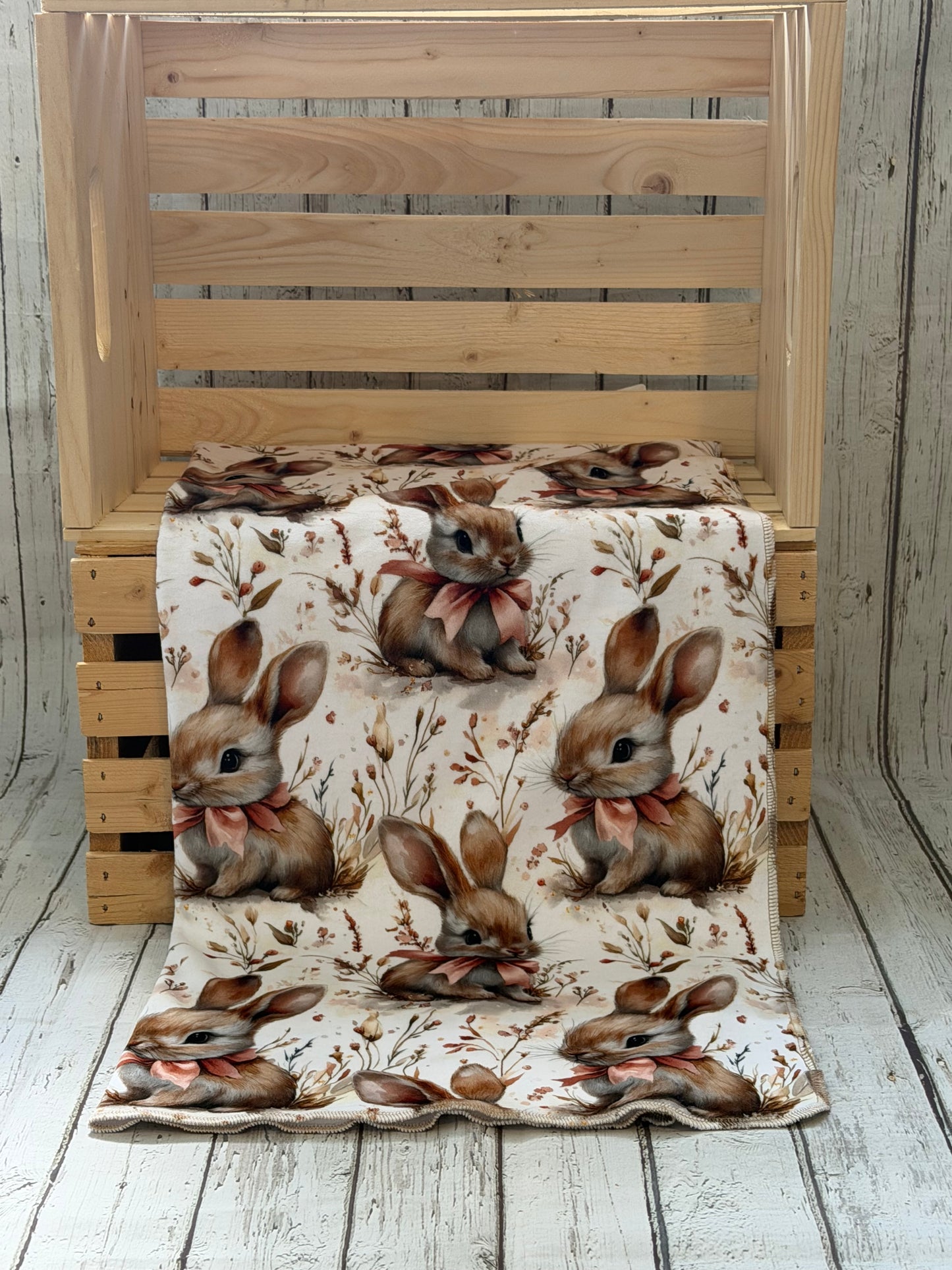 Couverture en squish petit lapin fleuri