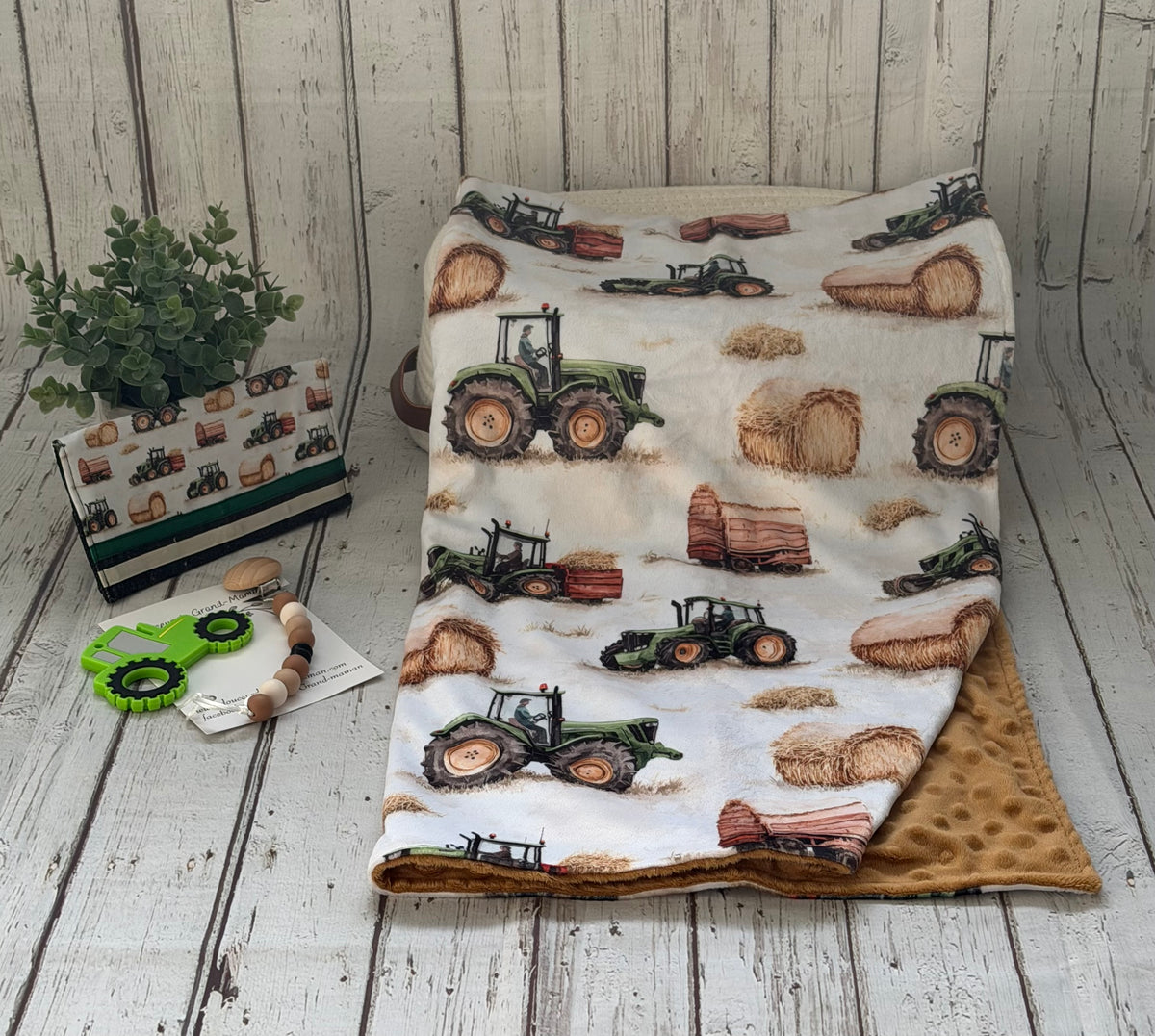 Ensemble cadeau Tracteur et balle de foins