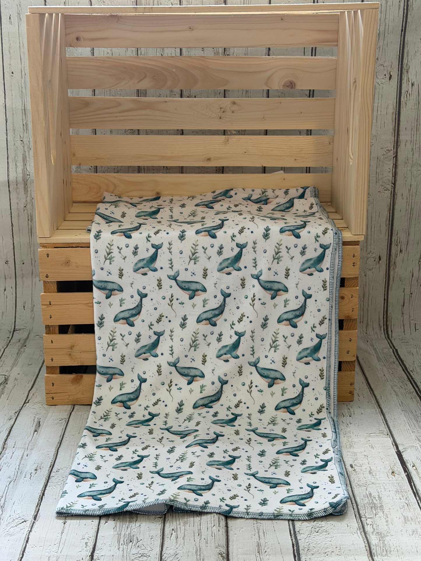 Couverture en squish Baleine fleuri